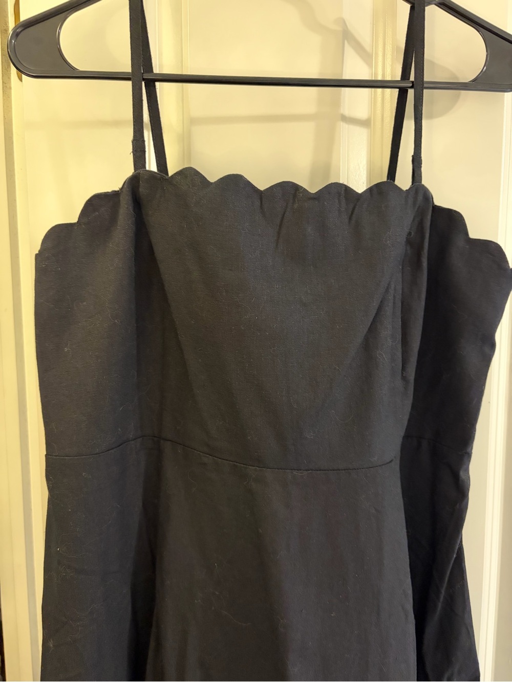 GAP Black Scalloped-Edge Midi Dress with Thin Straps - Picture 3 of 8